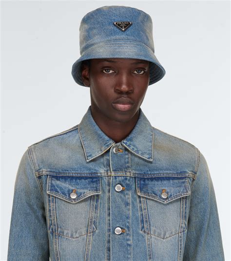 prada mens beanie hats|Prada denim bucket hat.